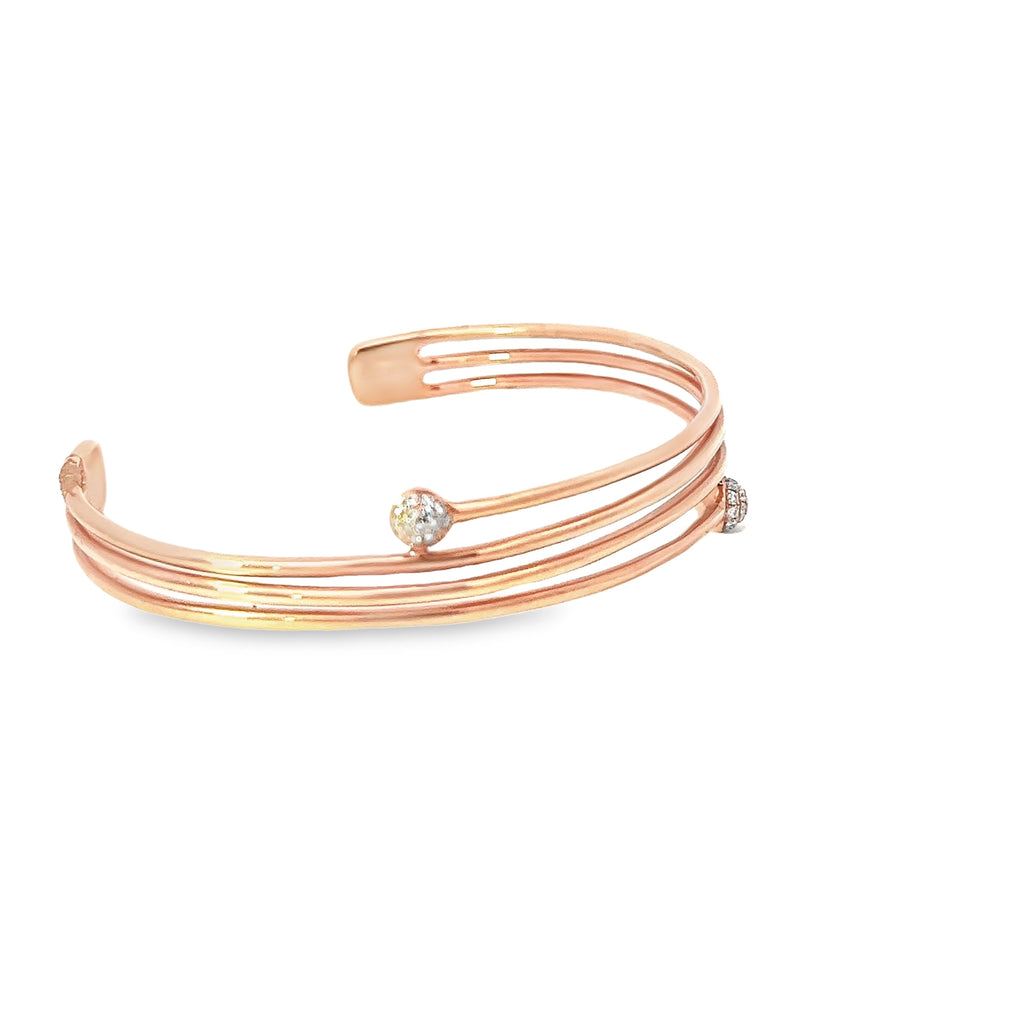 14k Rose Gold .13ct G SI1 Round Diamond Bangle Bracelet