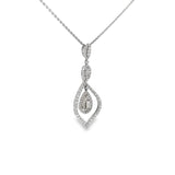 18k White Gold 3.36ct G Si1 Round Diamond Drop Necklace