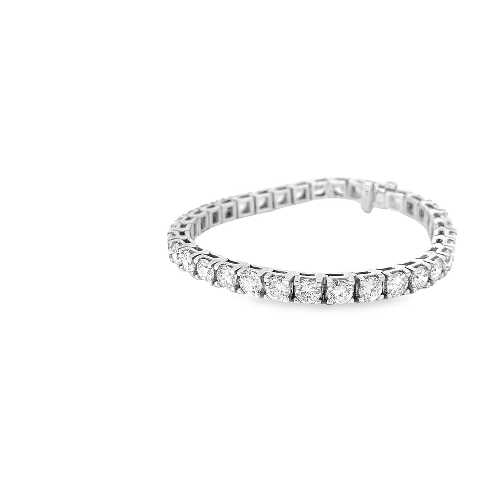 14k White Gold 13.45ct F VS2 Round Diamond Tennis Bracelet