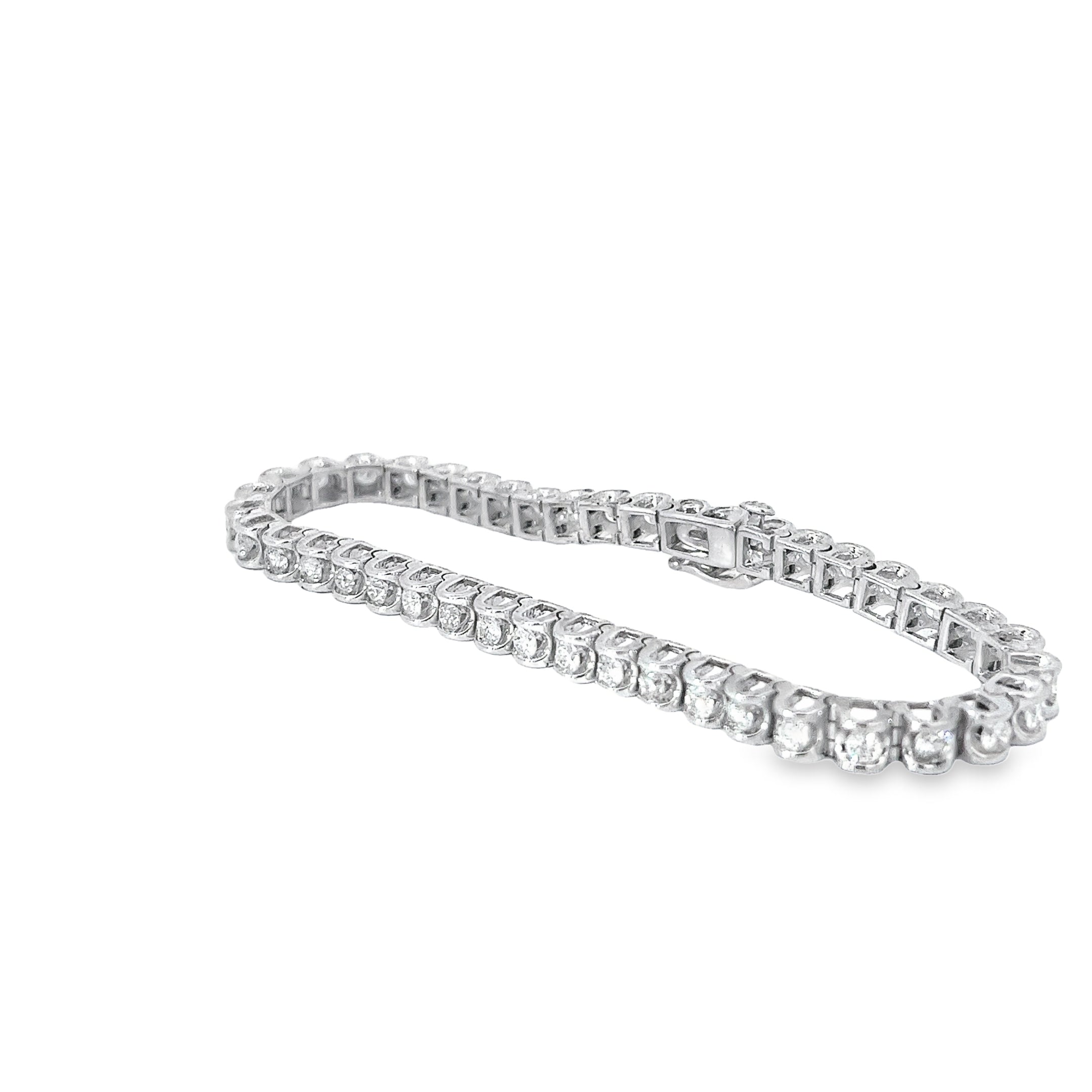 14K WHITE GOLD 5CT GSI1 ROUND DIAMOND TENNIS BRACELET