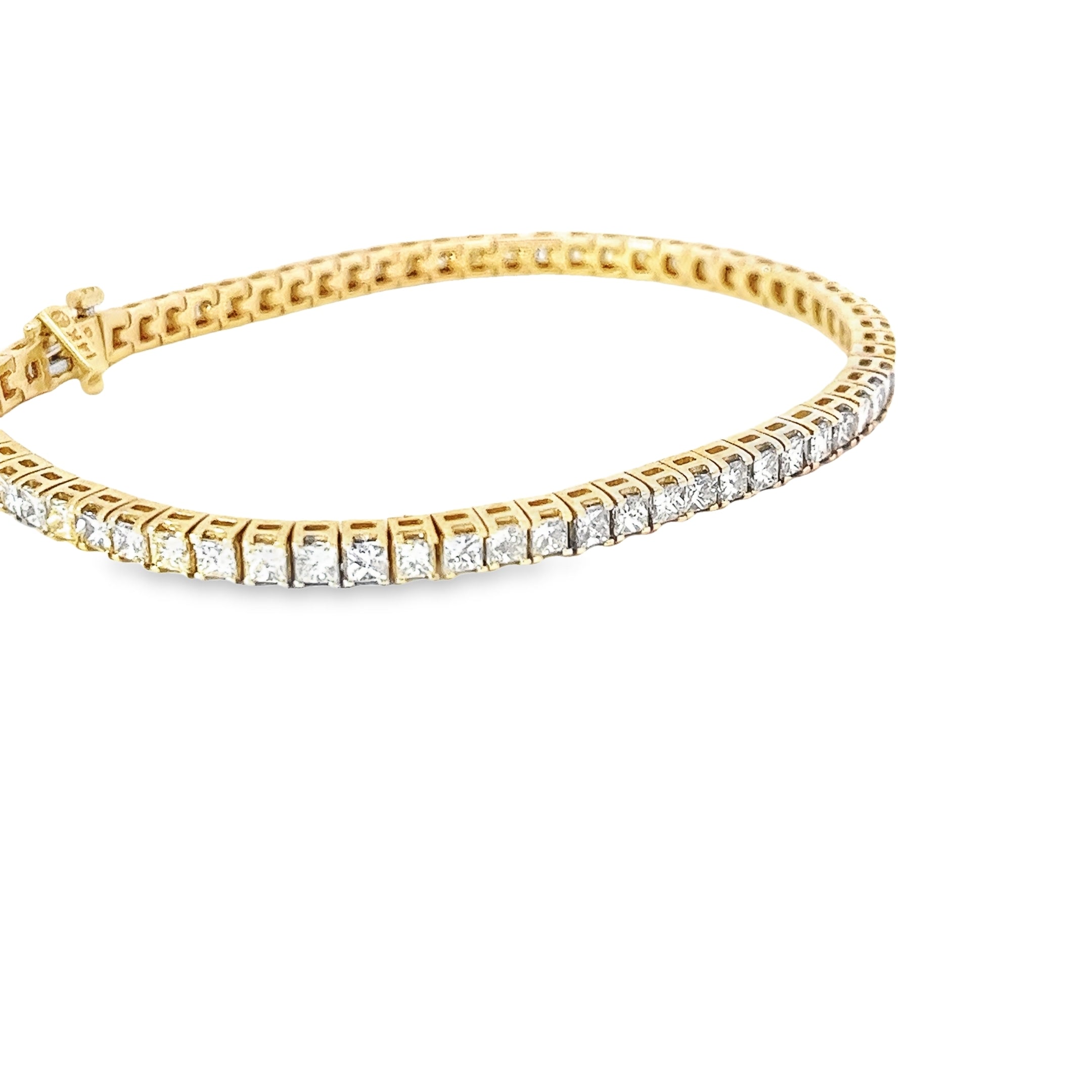 14k yellow gold 6.50ct H VS2  Round Diamond tennis bracelet