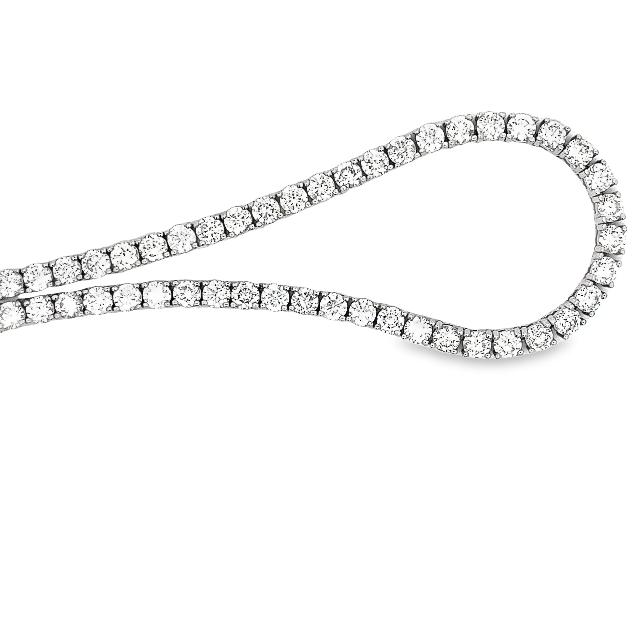 Ladies 14k White Gold Diamond Tennis Necklace