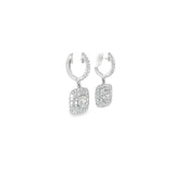 Ladies 18k white gold Diamond Pave drop earrings