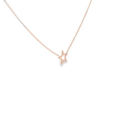 14k Rose Gold Adjustable Star Necklace