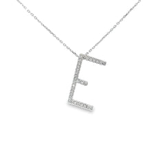 14KW .35CT GSI1 DIAMOND INITIAL E PENDANT