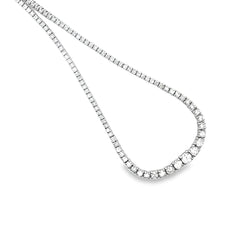 14k White Gold 5.25ct G VS2 Round Diamond Graduating Riviera Diamond Necklace