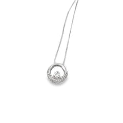 14K WHITE GOLD .30CT FVS2 DIAMOND FLOATING PENDANT