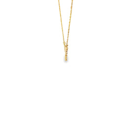 14k Yellow Gold .25ct G SI1 Round Diamond Letter Y Necklace