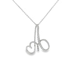 Ladies 14k white gold diamond "A" necklace