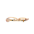 18k Rose Gold 2.50ct Multi Color Diamond ,Sapphire and  Ruby total weight  Snake Ring