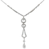 Ladies 14k white gold Diamond antique style necklace