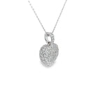 Ladies 18k white gold Diamond Pave puffed Heart necklace