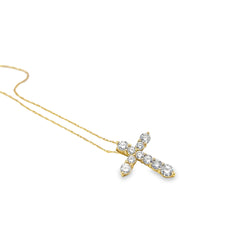 14K YELLOW GOLD 1CT G VS2 DIAMOND CROSS PENDANT