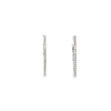 14k White Gold .50ct GVS2 Round Diamond Inside/Outside Hoop Earrings