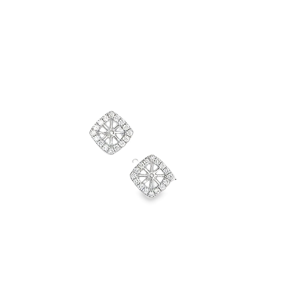 14k White Gold .66ct G VS2 Diamond Square Jacket Earrings