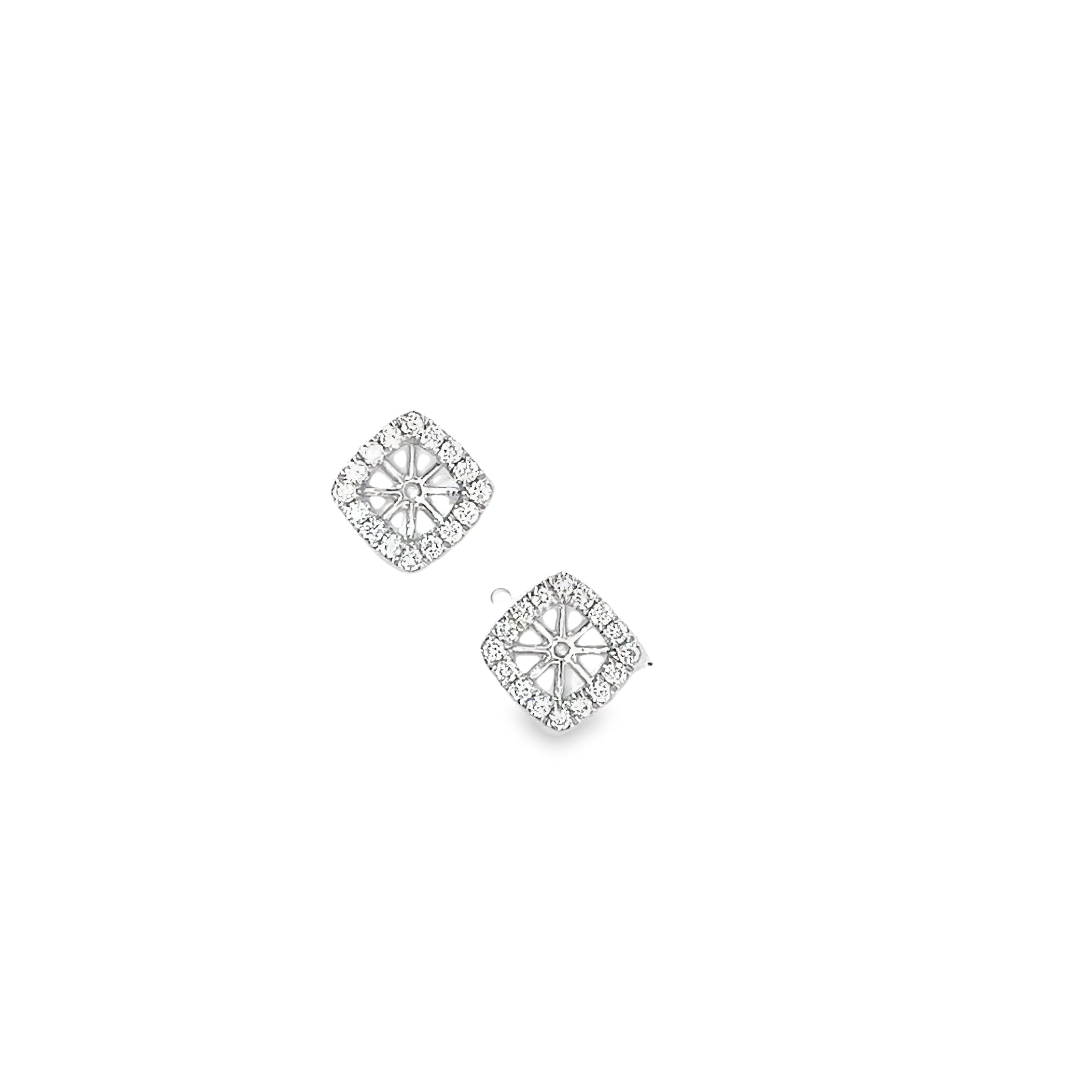 14k White Gold .66ct G VS2 Diamond Square Jacket Earrings