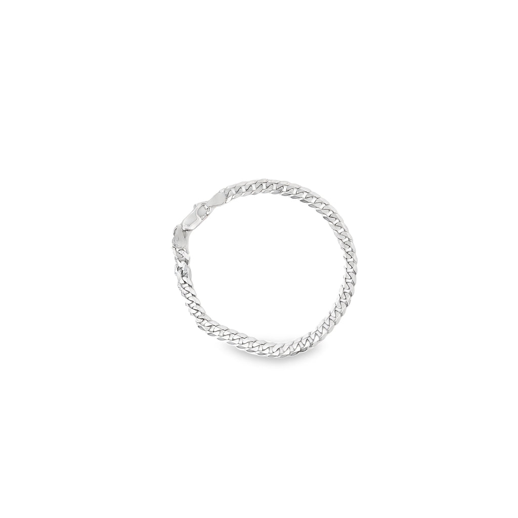 14K WHITE GOLD 5.60 GRAM CURB BRACELET
