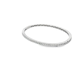 18k White Gold 1.14ct F VS2 Round Diamond Bangle Bracelet