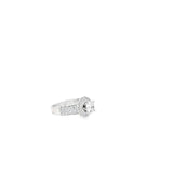 14K WHITE GOLD .98CT F SI2 SET IN  .65CT G SI1 ENGAGEMENT RING IGI CERTIFIED #7141583A LEO COLLECTION # 010118171