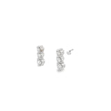 14k White Gold 1ct F VS1 Round Diamond Past, Present and Future Earrings