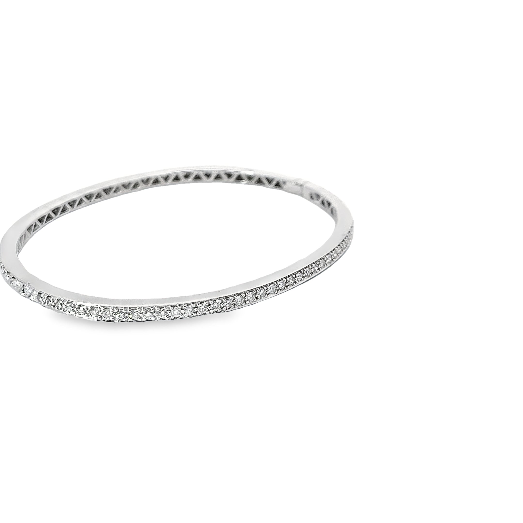 Ladies 18k white Gold Diamond Bangle Bracelet
