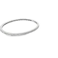 18k White Gold 1.14ct F VS2 Round Diamond Bangle Bracelet