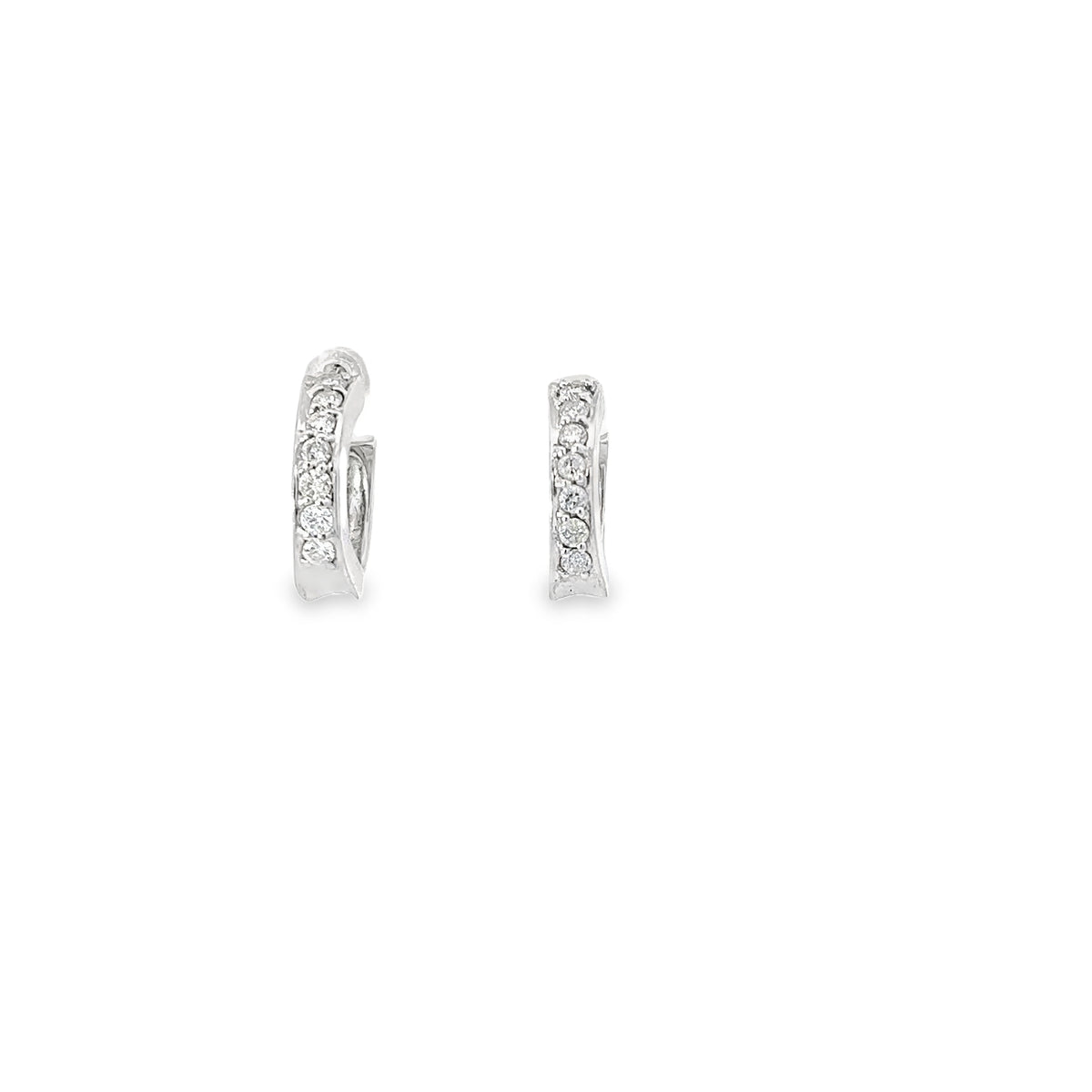 14K WHITE GOLD  .35CT H SI2 ROUND DIAMOND HOOPS