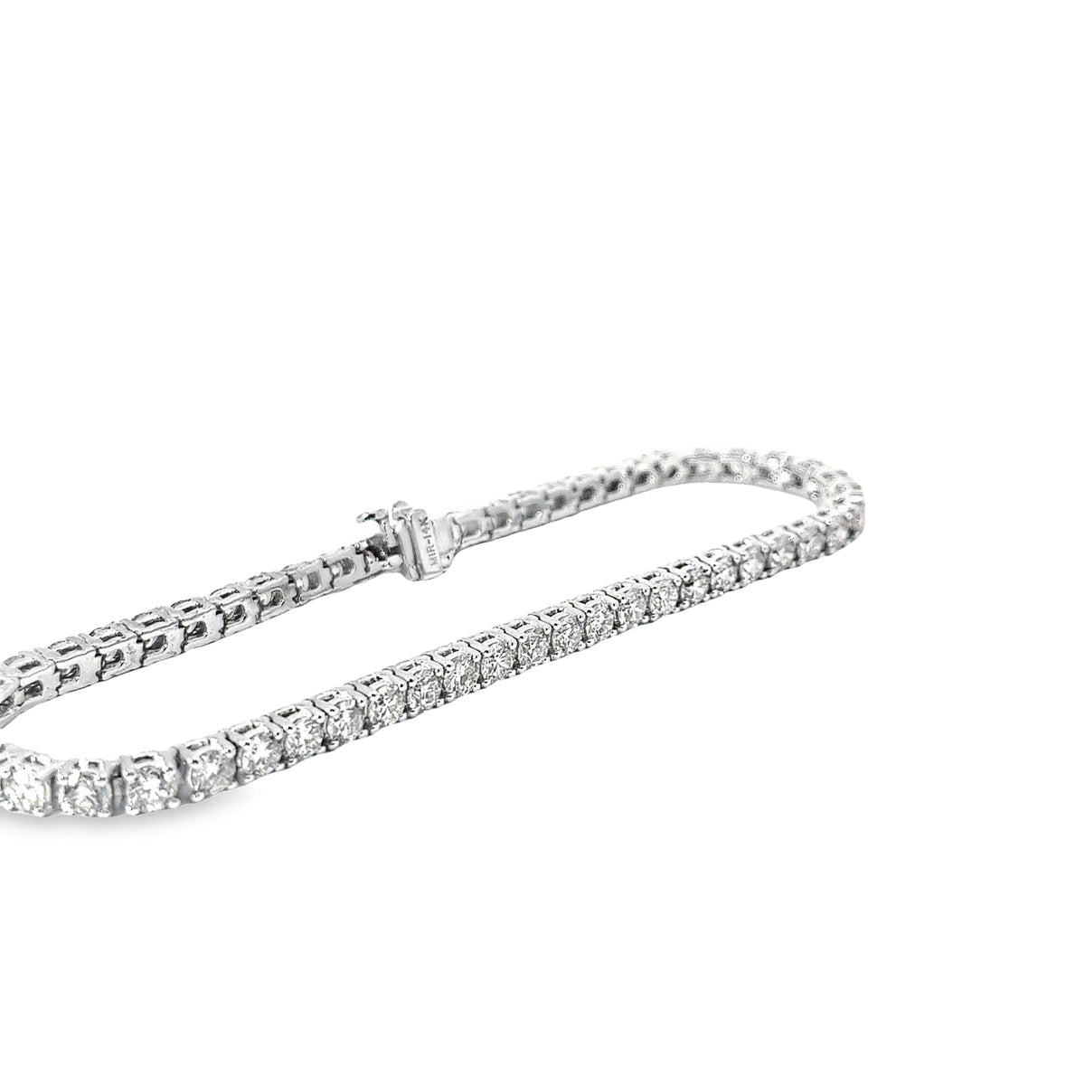 14k White Gold 7.50ct G VS2 Diamond Tennis Bracelet 8"