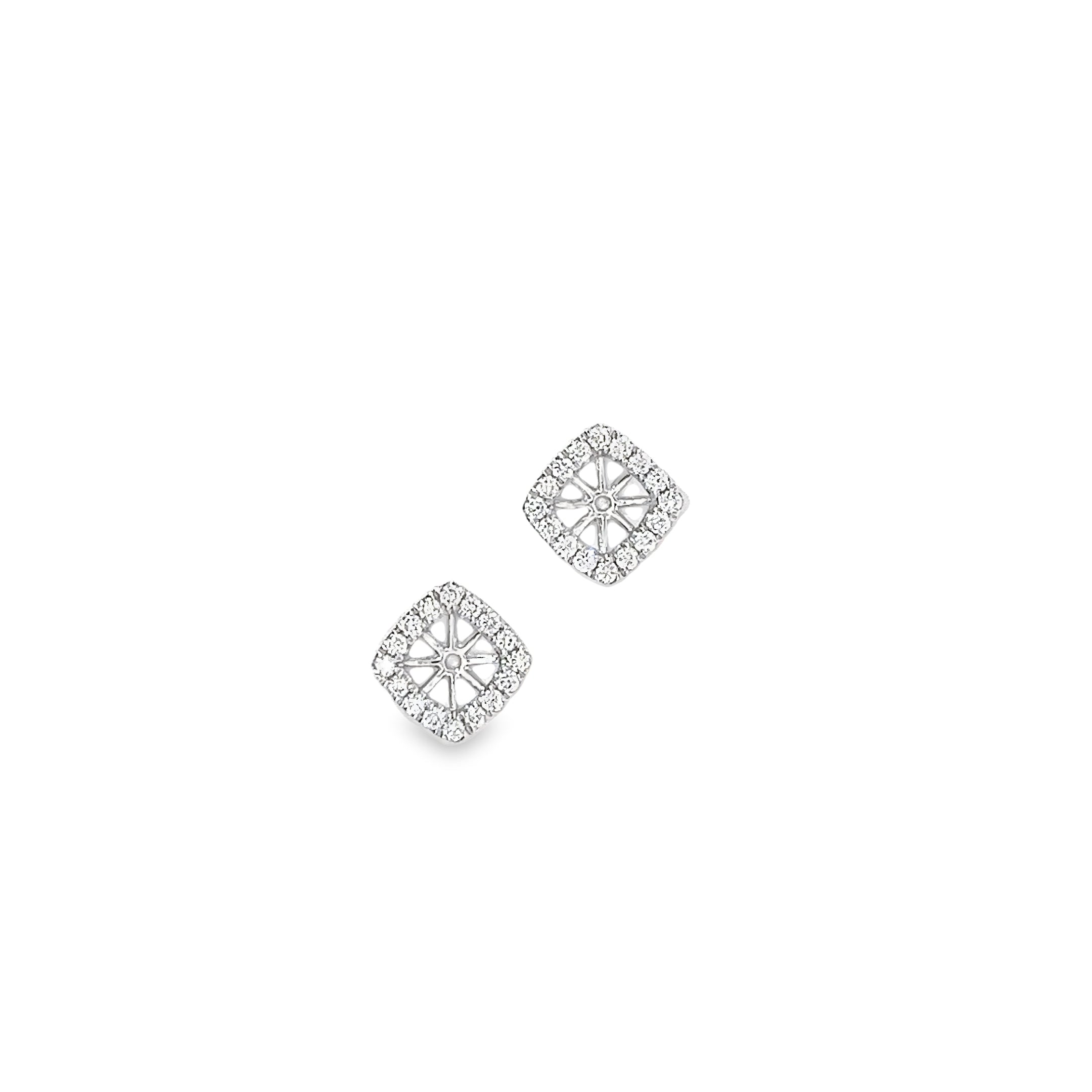 14k White Gold .66ct G VS2 Diamond Square Jacket Earrings