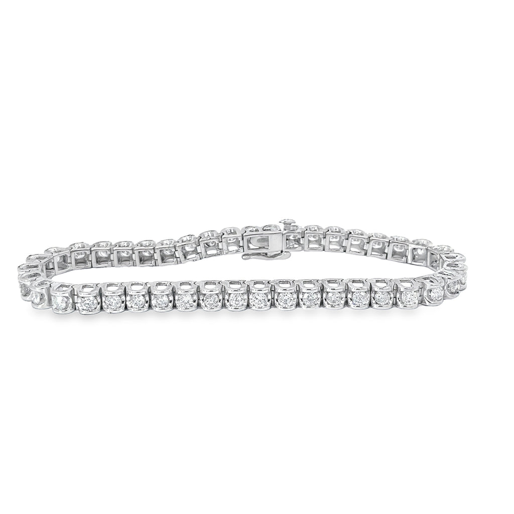14K WHITE GOLD 5CT GSI1 ROUND DIAMOND TENNIS BRACELET