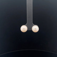 14k White Gold Fresh Water Cultured Pearl Stud Earrings 10mm