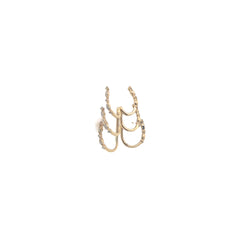 14k Yellow Gold .20ct F VS2 Round Diamond Triple Curve Earrings