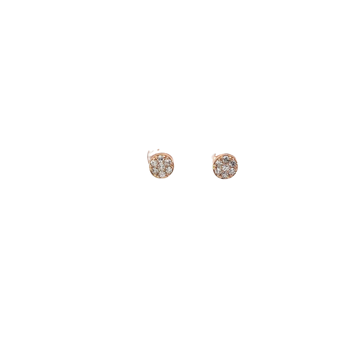 Baby 14k ROSE AND YELLOW gold diamond cluster stud earrings