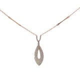 Ladies 14k rose Gold Diamond Drop Necklace