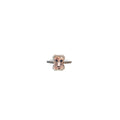 14k White Gold 1 3/4ct Emerald Cut Morganite and 1/15ct Round Vanilla and 1/10ct Chocolate Diamond Ring Le Vian Size 7