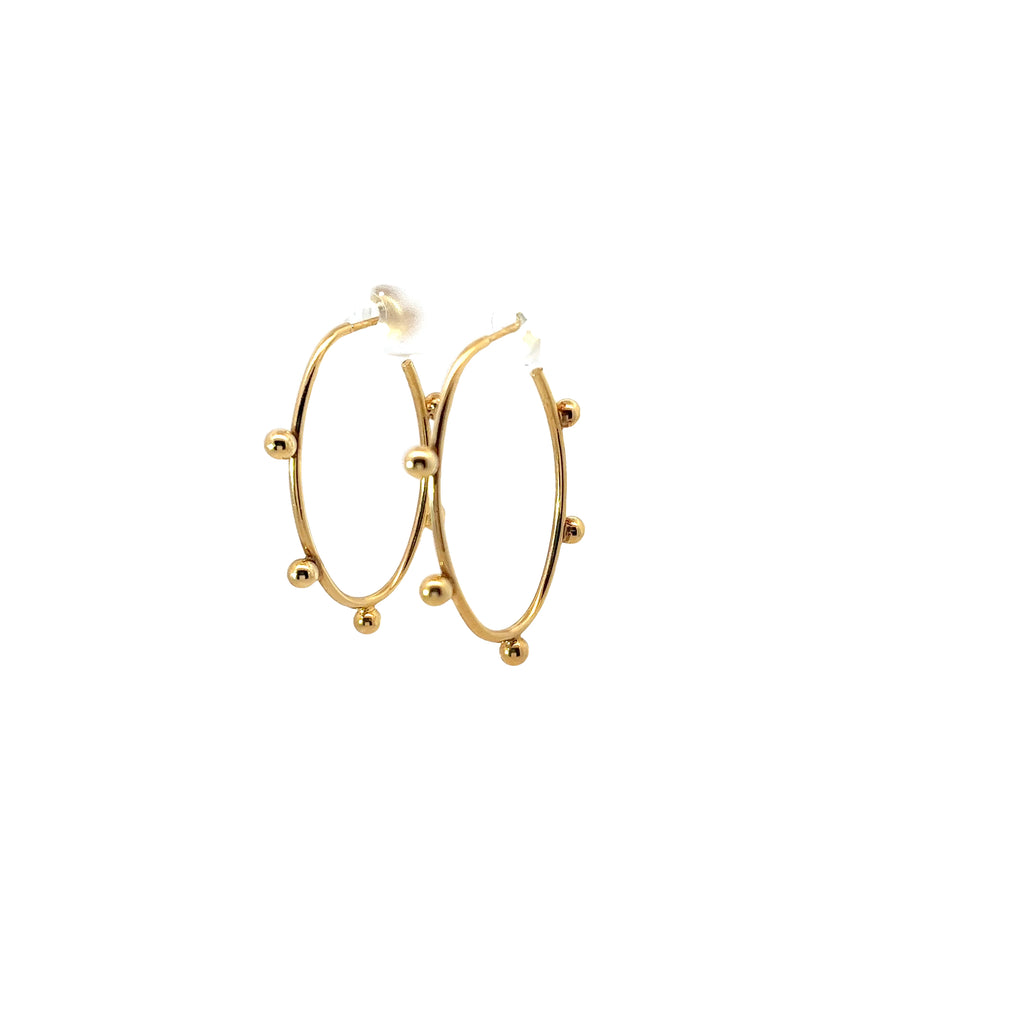 14k Yellow Gold Oval Wire Hoop Earrings 2.5 gram