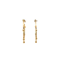 14k Yellow Gold Oval Wire Hoop Earrings