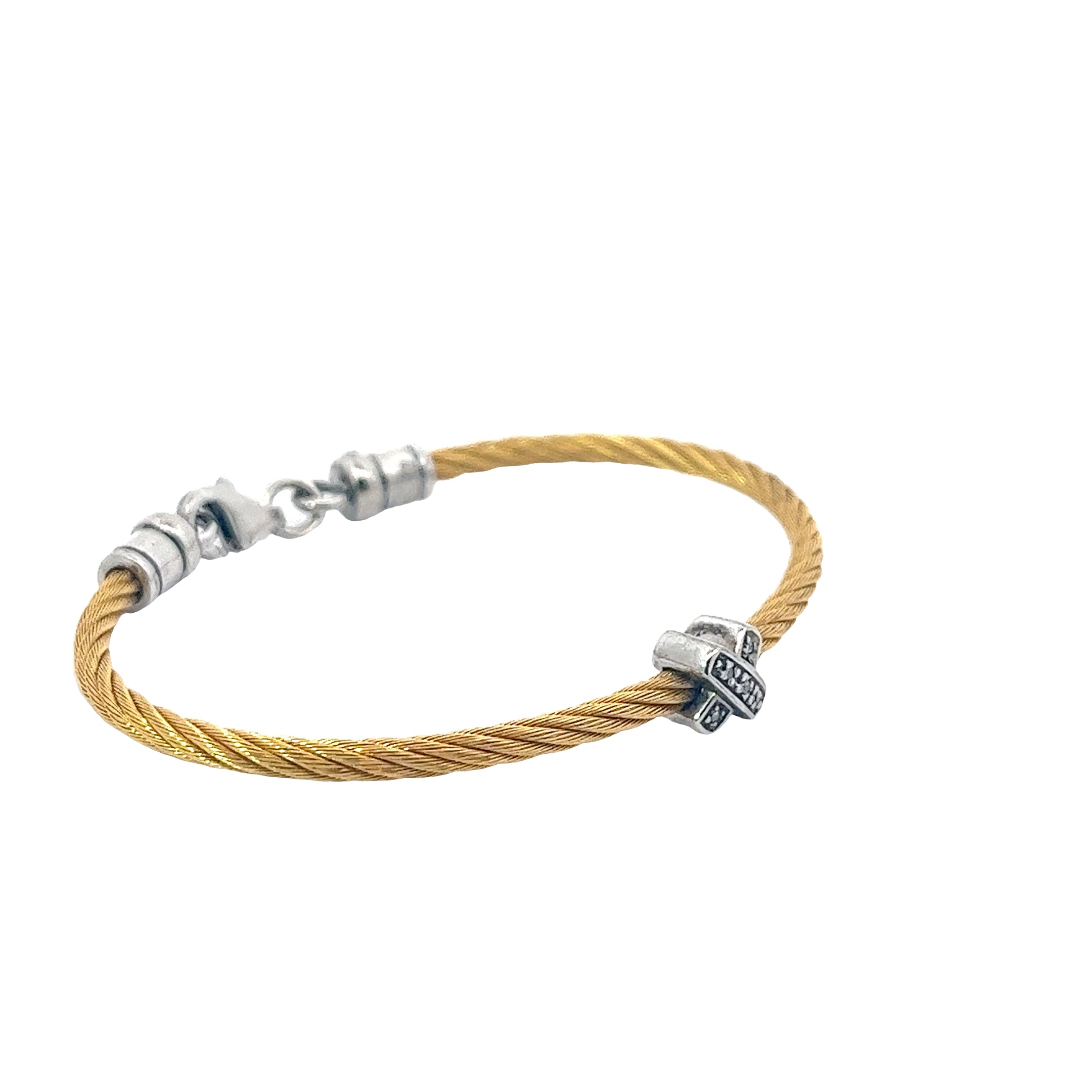 Baby stainless steel and gold bracelet