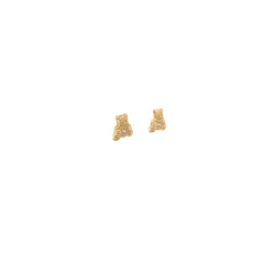 Baby 14k yellow gold Teddy bear earrings with CZ