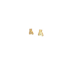 Baby 14k yellow gold Teddy bear earrings with CZ