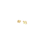 Baby 14k yellow gold Turtle stud earrings with CZ
