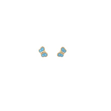 Load image into Gallery viewer, Baby 14k yellow gold pink Enamel Butterfly earrings