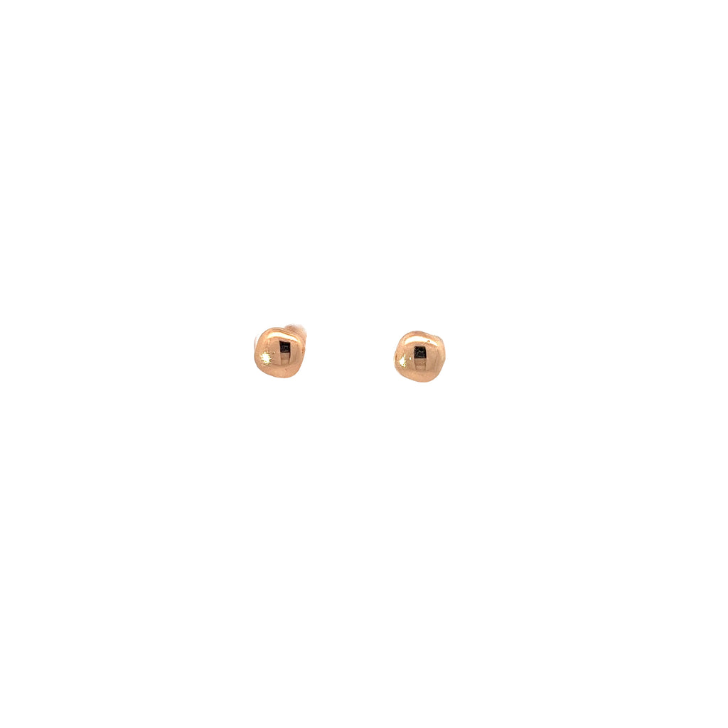 14k Rose gold Pebble stud earrings