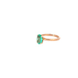 14k Rose Gold 1.75ct Oval  AA Emerald Solitaire Ring