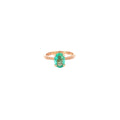 14k Rose Gold 1.75ct Oval  AA Emerald Solitaire Ring