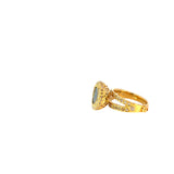 20k Yellow Gold 1.00ct Blue Slice Diamond and .75ct G VS2 Round diamond Ring