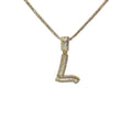 14k Yellow Gold Diamond "L" charm