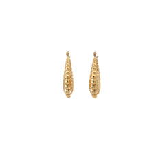 14k Yellow Gold Scalloped Hollow Hoops