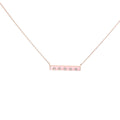 14k Rose Gold .07ct G SI1 Round Diamond and Pink Enamel Necklace