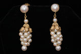 Ladies Vintage 14k yellow Gold Pearl Drop earrings